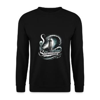 Stormbending Lighthouse Force of Nature Sea - Unisex Sweatshirt - black - Front - Alina (178cm) & Michal (187cm)
