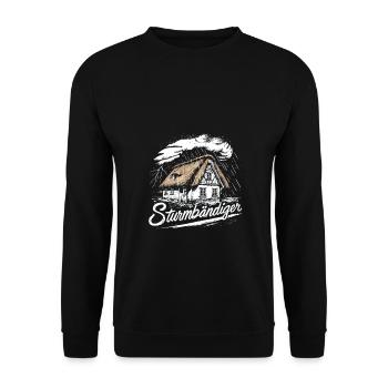 Dompteur de tempête Allemagne du Nord fierté chaume maison - Sweat-shirt Unisexe - noir - Devant - Alina (178cm) & Michal (187cm)