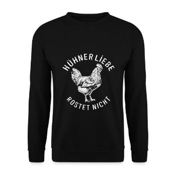 Chicken Love Rusts Not Rural Motif - Unisex Sweatshirt - black - Front - Alina (178cm) & Michal (187cm)