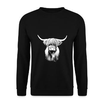 Highland Cattle Majestic View Nature - Unisex Sweatshirt - black - Front - Alina (178cm) & Michal (187cm)