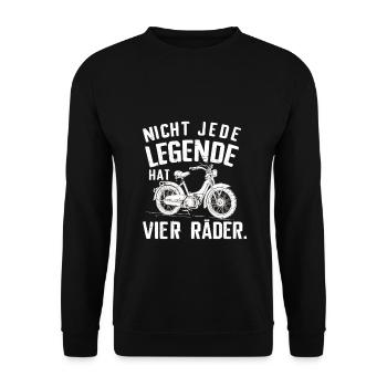 Toutes les légendes n’ont pas de cyclomoteur à quatre roues - Sweat-shirt Unisexe - noir - Devant - Alina (178cm) & Michal (187cm)