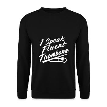 Je parle couramment la musique de l’orchestre de trombone - Sweat-shirt Unisexe - noir - Devant - Alina (178cm) & Michal (187cm)