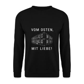 From the East Love East Germany Plate - Unisex Sweatshirt - black - Front - Alina (178cm) & Michal (187cm)