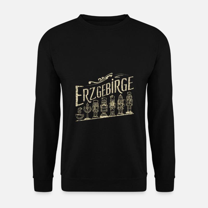 Erzgebirge Tradition Holzfigur Figur Motiv - Unisex Pullover - Schwarz