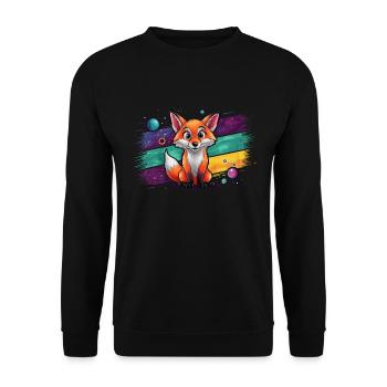 Renard - Illustration - Sweat-shirt Unisexe - noir - Devant - Alina (178cm) & Michal (187cm)