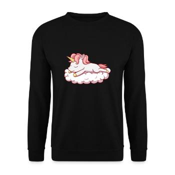 Licorne Licorne Licorne sur nuage - Sweat-shirt Unisexe - noir - Devant - Alina (178cm) & Michal (187cm)