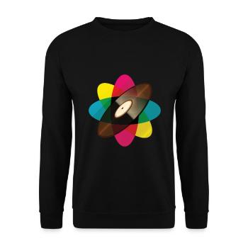 Vintage Vinyl Record Retro Colors Gift - Unisex Sweatshirt - black - Front - Alina (178cm) & Michal (187cm)