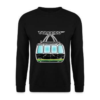 Seilbahn gondel Bergbahn fan - Unisex Pullover - Schwarz - Vorne - Alina (178cm) & Michal (187cm)