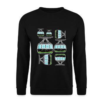 Cable car gondola cable car art - Unisex Sweatshirt - black - Front - Alina (178cm) & Michal (187cm)