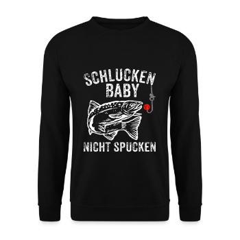 Angler Angel Fischen Sportfischen Fisch Angelrute - Unisex Pullover - Schwarz - Vorne - Alina (178cm) & Michal (187cm)