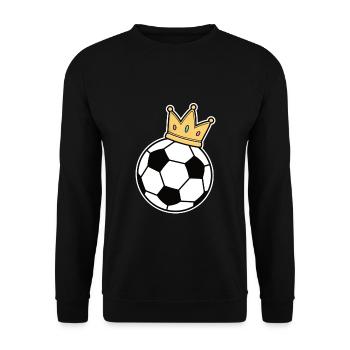 Fußball Krone Fußballspieler Trainer Fan Geschenk - Unisex Pullover - Schwarz - Vorne - Alina (178cm) & Michal (187cm)