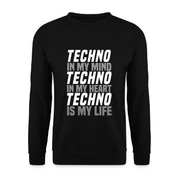 Techno - Unisex Sweatshirt - black - Front - Alina (178cm) & Michal (187cm)