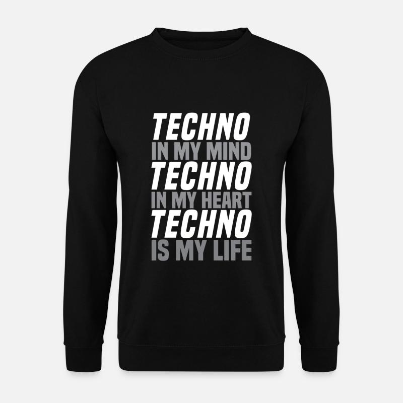 Techno - Unisex Pullover - Schwarz