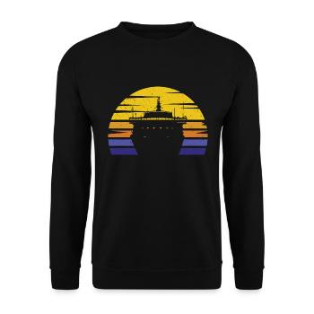 Sea Cruise Boat Sunset Vintage - Unisex Sweatshirt - black - Front - Alina (178cm) & Michal (187cm)
