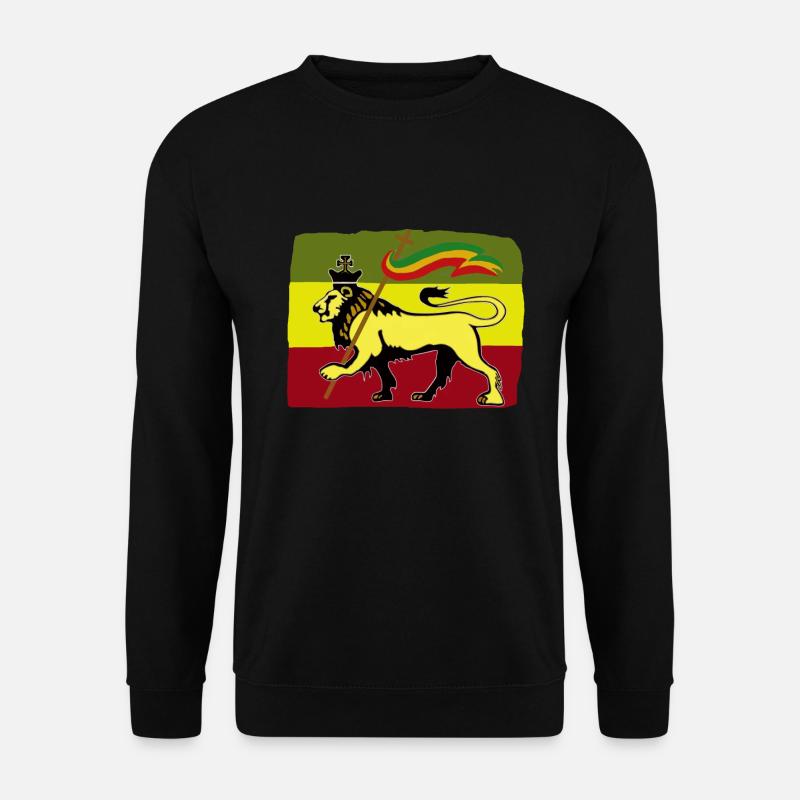 Lion reggae avec drapeau rasta - Sweat-shirt Unisexe - noir
