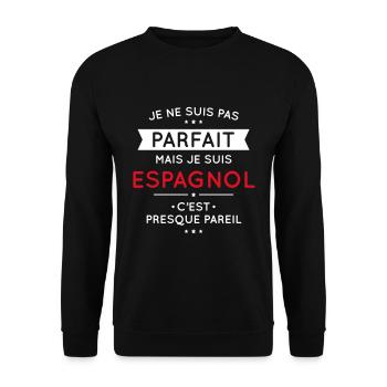 Je ne suis pas parfait mais je suis Espagnol - Sweat-shirt Unisexe - noir - Devant - Alina (178cm) & Michal (187cm)