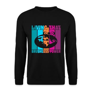 Living That Brushless Power - Unisex Pullover - Schwarz - Vorne - Alina (178cm) & Michal (187cm)