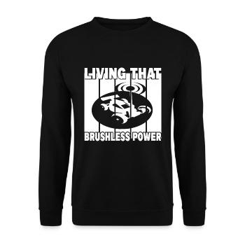 Living That Brushless Power - Unisex Pullover - Schwarz - Vorne - Alina (178cm) & Michal (187cm)