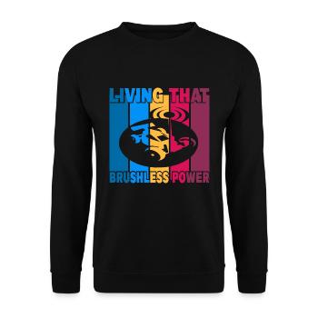 Living That Brushless Power - Unisex Pullover - Schwarz - Vorne - Alina (178cm) & Michal (187cm)