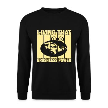 Living That Brushless Power - Unisex Pullover - Schwarz - Vorne - Alina (178cm) & Michal (187cm)