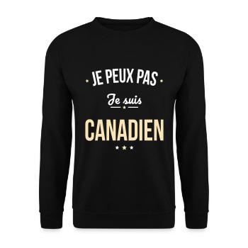 Je peux pas je suis Canadien - Sweat-shirt Unisexe - noir - Devant - Alina (178cm) & Michal (187cm)