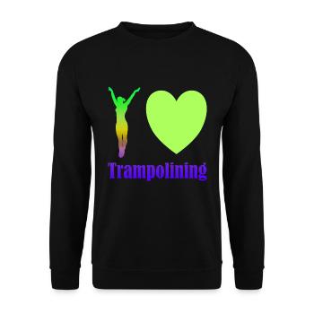 I love Trampolining - Unisex Pullover - Schwarz - Vorne - Alina (178cm) & Michal (187cm)