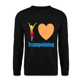 I love Trampolining - Unisex Pullover - Schwarz - Vorne - Alina (178cm) & Michal (187cm)