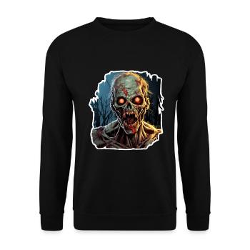 Zombie d’Halloween - Sweat-shirt Unisexe - noir - Devant - Alina (178cm) & Michal (187cm)