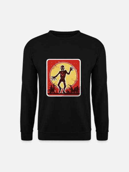 Halloween-Zombie-Warnschild - Unisex Pullover - Schwarz