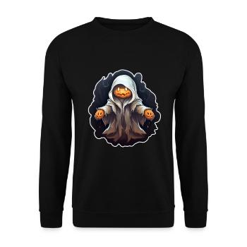Halloween Ghost - Unisex Sweatshirt - black - Front - Alina (178cm) & Michal (187cm)