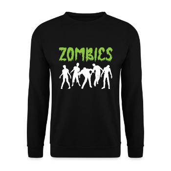 Zombie T-Shirt Halloween - Sweat-shirt Unisexe - noir - Devant - Alina (178cm) & Michal (187cm)