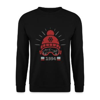 1994 Birthday Born in 1994 Skiing - Unisex Sweatshirt - black - Front - Alina (178cm) & Michal (187cm)