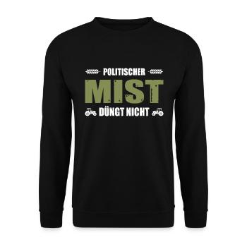 Landwirt Demo Bauern Politischer Mist Düngt Nicht - Unisex Pullover - Schwarz - Vorne - Alina (178cm) & Michal (187cm)