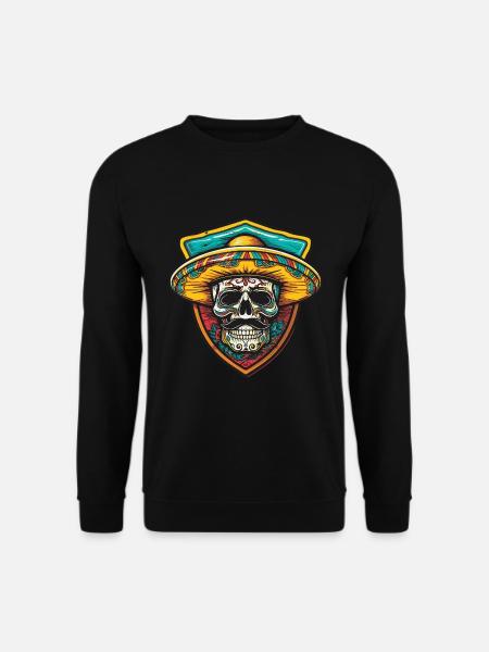 Mexican Skeleton Sombrero - Unisex Sweatshirt - black
