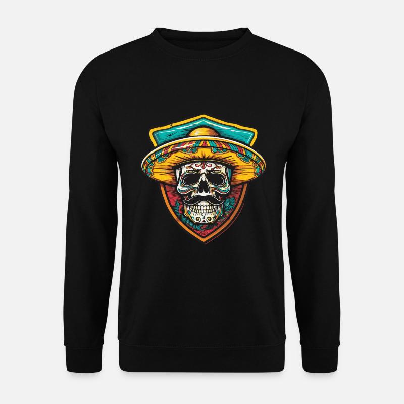 Mexican Skeleton Sombrero - Unisex Sweatshirt - black