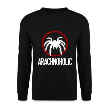 Arachnoholic big hairy tarantula silhouette - Unisex Sweatshirt - black - Front - Alina (178cm) & Michal (187cm)