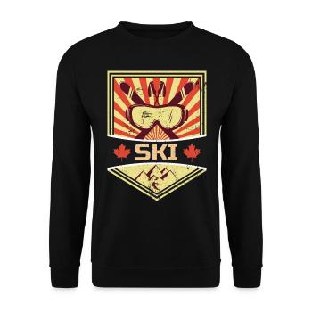Propagande de ski | Sports d'hiver Vacances d'hiver - Sweat-shirt Unisexe - noir - Devant - Alina (178cm) & Michal (187cm)