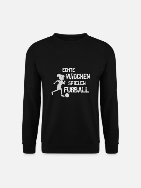 Echte Mädchen Spielen Fußball Geschenk Girl - Unisex Pullover - Schwarz