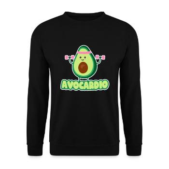 Avocado Avocardio Frucht Veganer Vegetarier Cardio - Unisex Pullover - Schwarz - Vorne - Alina (178cm) & Michal (187cm)