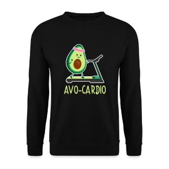 Avocardio Avocado Gym Cardio Training - Unisex Sweatshirt - black - Front - Alina (178cm) & Michal (187cm)