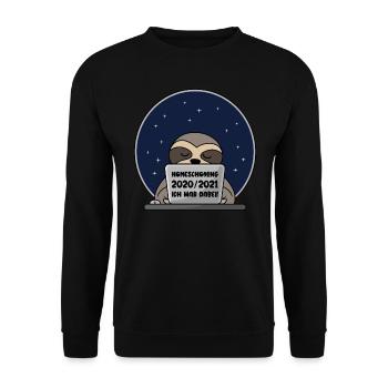 Homeschooling 2020/2021 Ich war dabei! - Unisex Pullover - Schwarz - Vorne - Alina (178cm) & Michal (187cm)