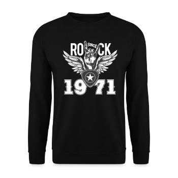 50th Round Birthday Skirt Wings - Unisex Sweatshirt - black - Front - Alina (178cm) & Michal (187cm)