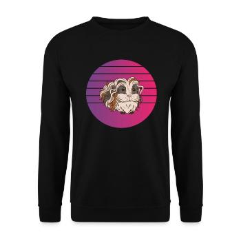 Conception rétro Vintage Lunkarya cochon d’Inde - Sweat-shirt Unisexe - noir - Devant - Alina (178cm) & Michal (187cm)