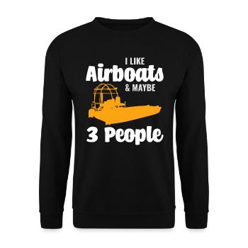 Airboat Fanboat Airboating Planeboat Bateau de marais - Sweat-shirt Unisexe - noir - Devant - Alina (178cm) & Michal (187cm)