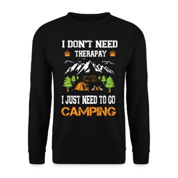 Ich brauche keine Therapie Ich muss nur zelten geh - Sweat-shirt Unisexe - noir - Devant - Alina (178cm) & Michal (187cm)