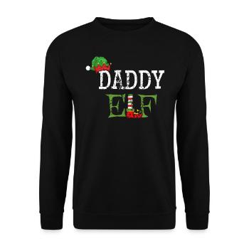 Daddy Elf - Papa der Weihnachts-Elf - Unisex Pullover - Schwarz - Vorne - Alina (178cm) & Michal (187cm)