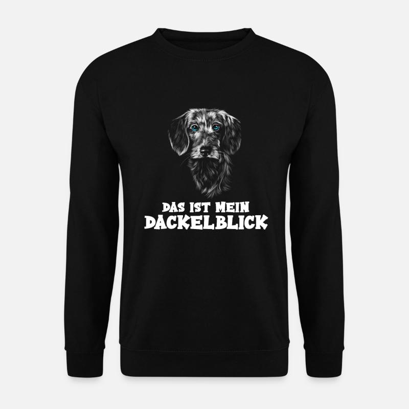 Das ist mein Dackelblick niedliches Dackel Motiv - Unisex Pullover - Schwarz