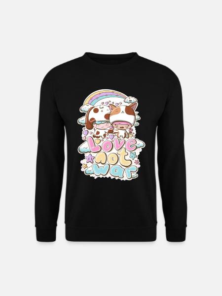 Cat and dog Love not war - Unisex Sweatshirt - black