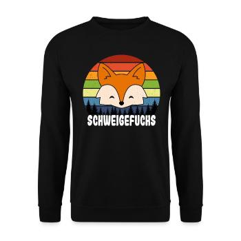 Grundschule Lehrer Schweigefuchs Geschenk - Unisex Pullover - Schwarz - Vorne - Alina (178cm) & Michal (187cm)