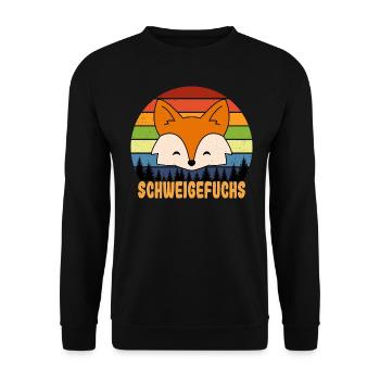 Schweigefuchs Grundschule Lehrer Geschenk - Unisex Pullover - Schwarz - Vorne - Alina (178cm) & Michal (187cm)